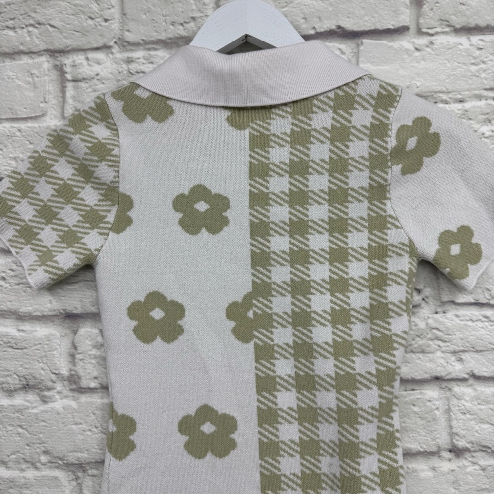Princess Polly Lainey Mini Sweater Dress Sage Green XS/S Bodycon Y2k Floral - Picture 9 of 12